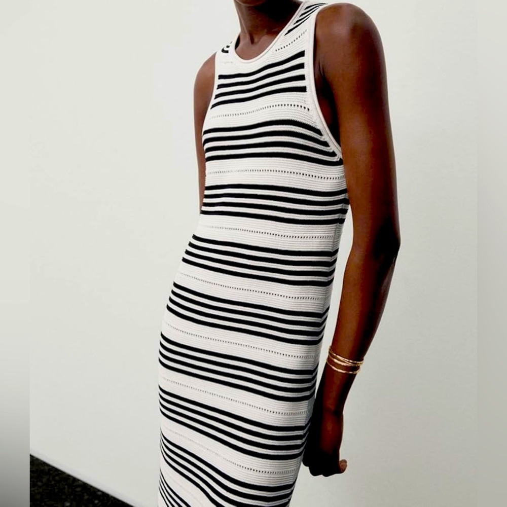 Maxi Dress Sleeveless Striped Slit Tank Dress Women's Summer Sundresses